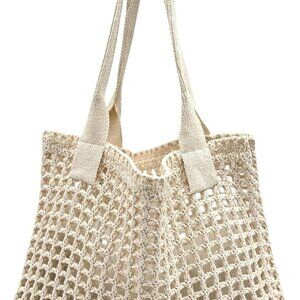 Women's Crochet Beach Tote Bag Hollow Design Travel | Lightweight & Durable